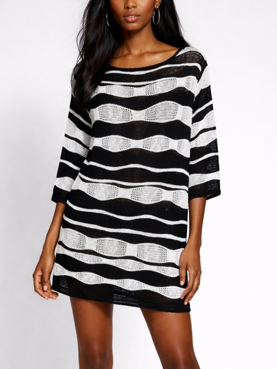 Vertigo Paris Dresses & Skirts - Vertigo Paris Striped Knit Dress Black and White